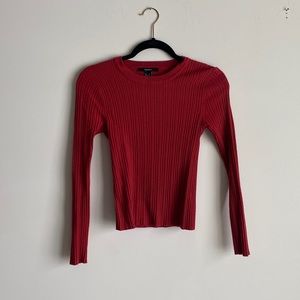 F21 Ribbed Crewneck Long Sleeve NWOT in Rust